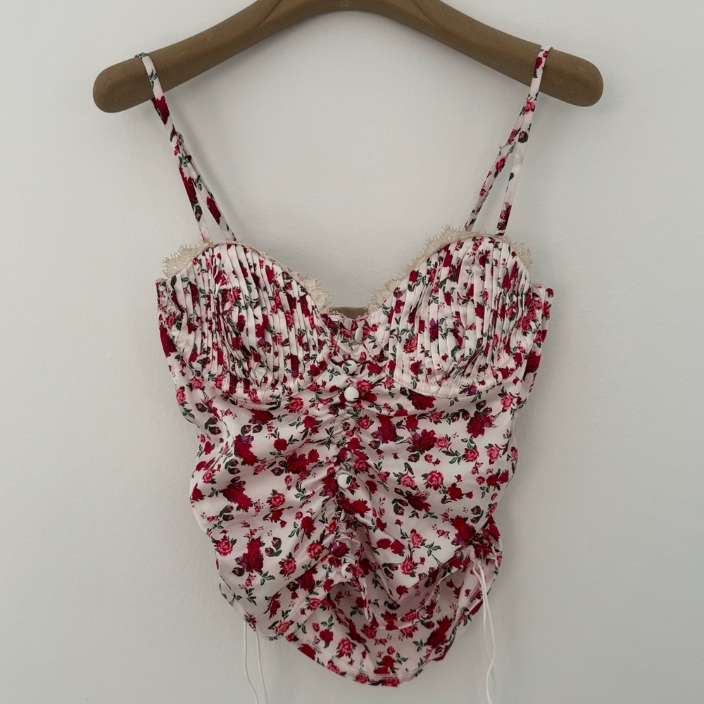 For Love & Lemons Victoria Secret Floral Bustier Corset Top